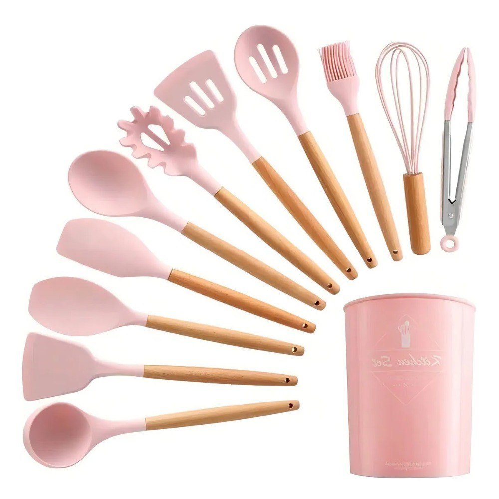 Miniatura 3 de Set De Utensilios Para Cocina X12 Rosado