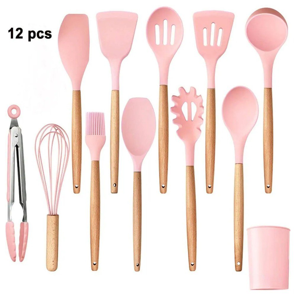 Miniatura 2 de Set De Utensilios Para Cocina X12 Rosado