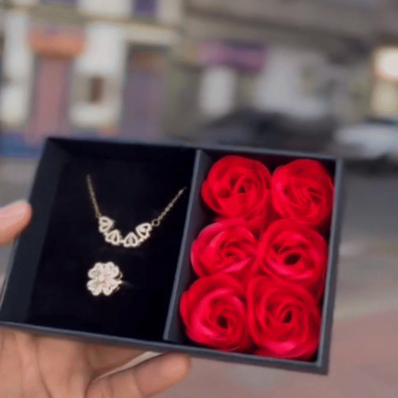 Miniatura 6 de combo Trebol corazon + Caja Rosas