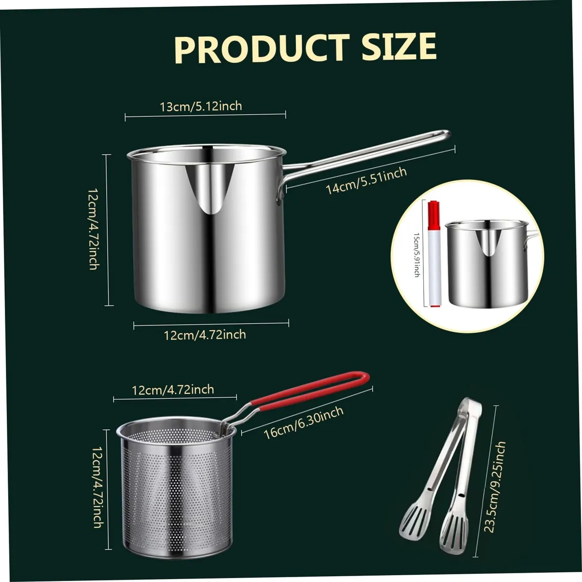 Miniatura 7 de Olla Freidora Acero Inoxidable