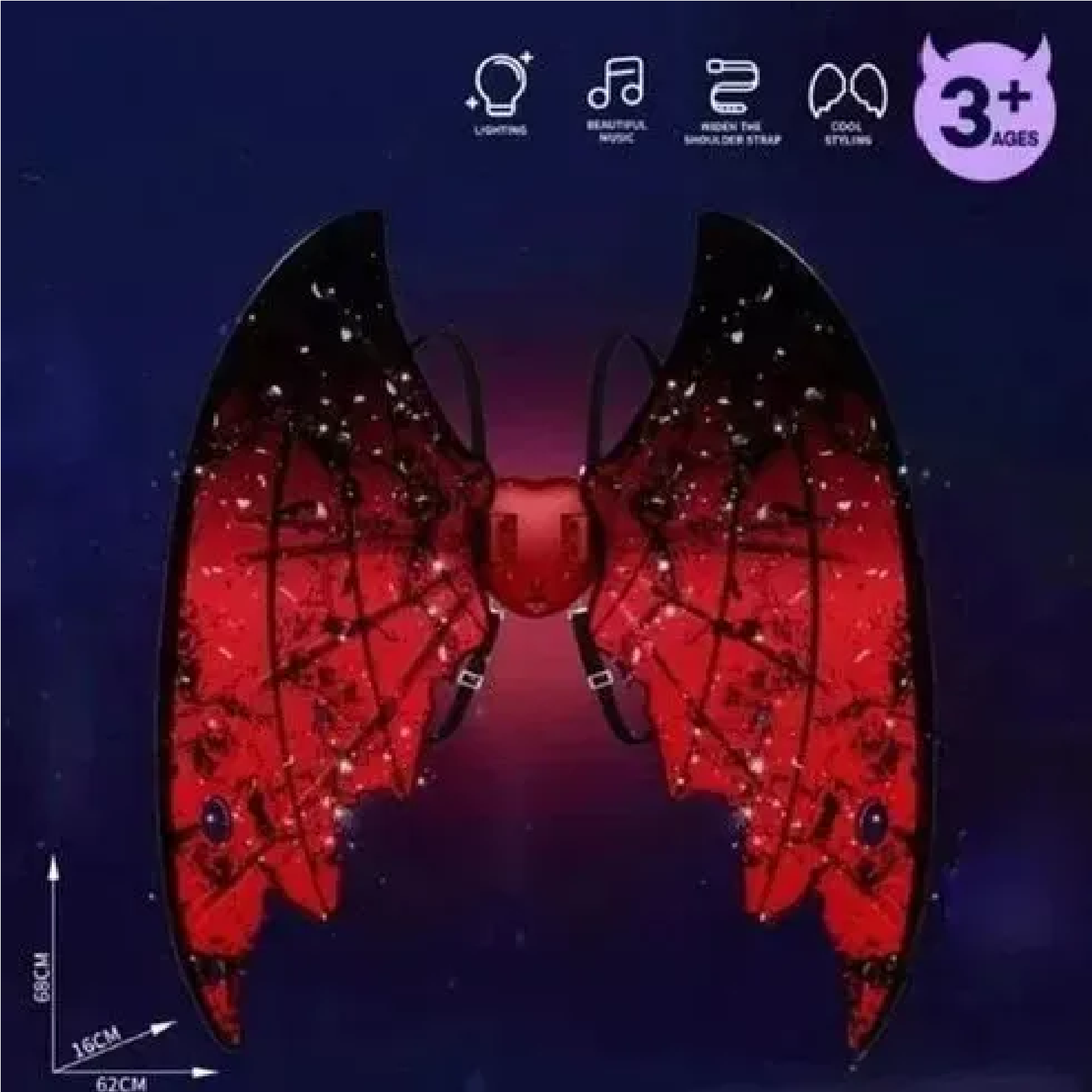 Miniatura 2 de Alas Angel Luces Rojas