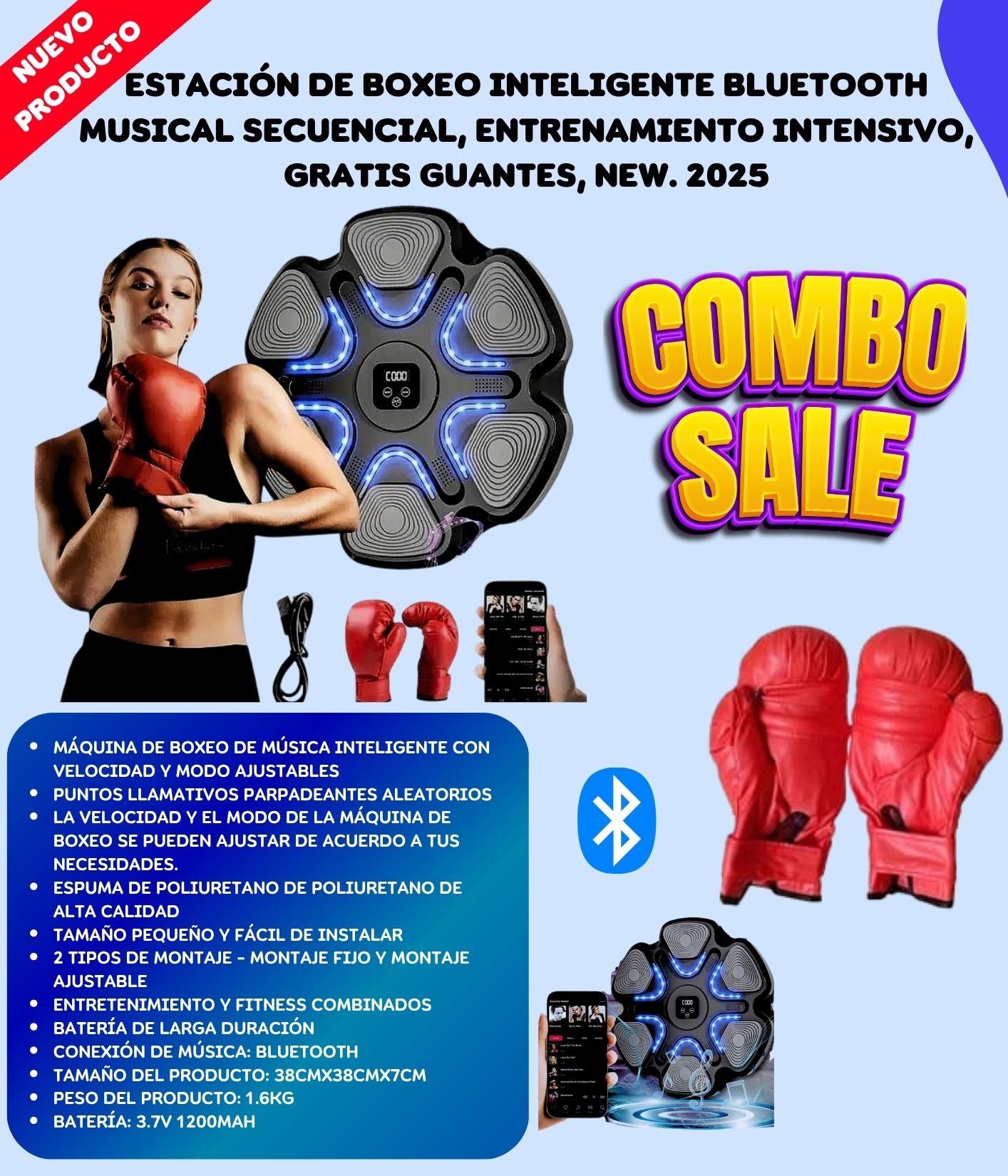 Estacion Boxeo Bluetooth Guantes_Grandes