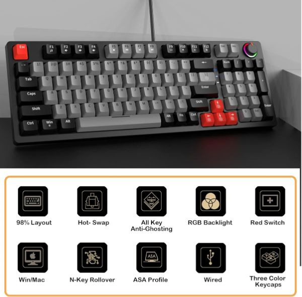 TECLADO MECANICO 80% WEIBO WB-666