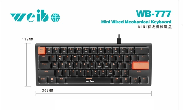 TECLADO MECANICO 60% WEIBO WB-777