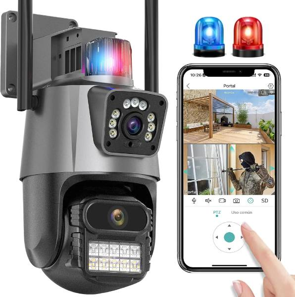 CAMARA IP EXTERIOR 2 LENTES CON ALARMA