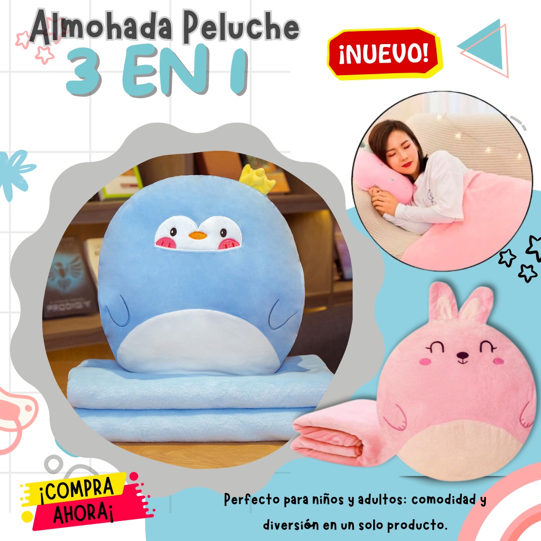 Peluche Almohada Con Cobija Térmica Viaj DISEÑO