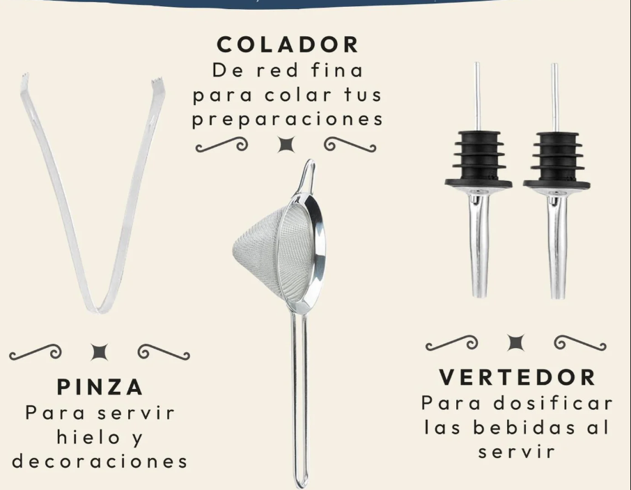 Miniatura 4 de KIT COCTELERO PROFESIONAL 12 PIEZAS🔥