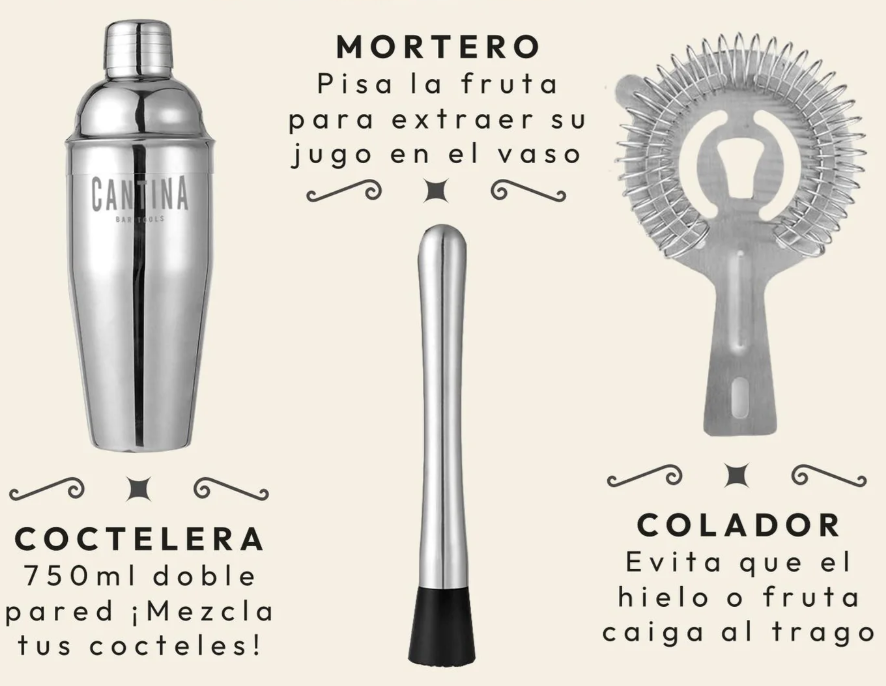 Miniatura 3 de KIT COCTELERO PROFESIONAL 12 PIEZAS🔥