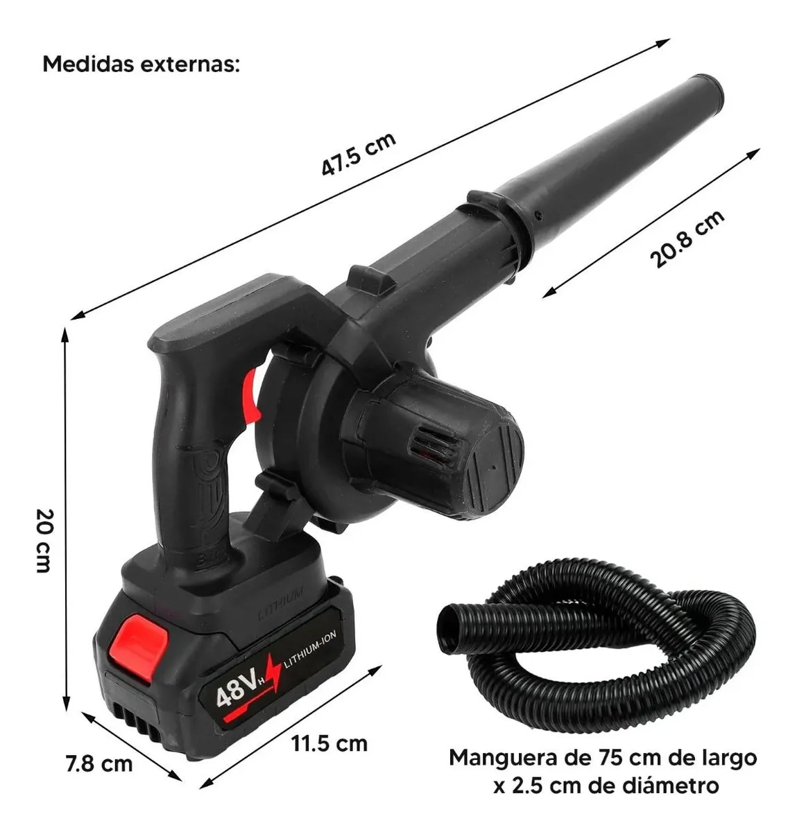 Miniatura 3 de Pistola Maquina Sopladora Doble Batería