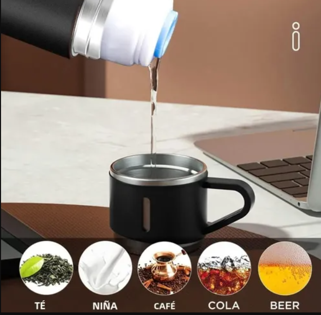 TERMO CON 3 TAZAS EN ACERO CAMPIN O VIAJ