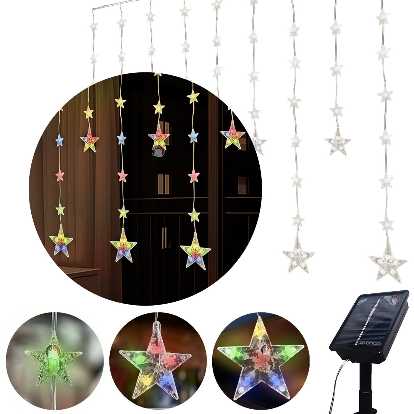 Cortina De Luces Led Estrellas Con Panel