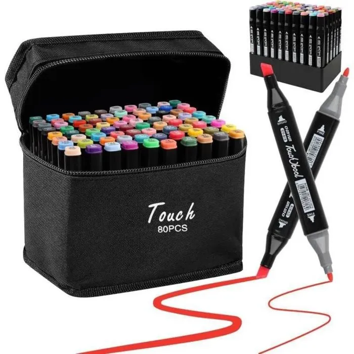 Miniatura 4 de set kit marcadores 80 piezas doble punta