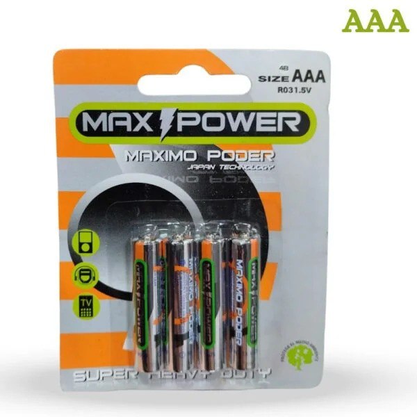 Pila Bateria De Carbono Aaa X4 Und Max P