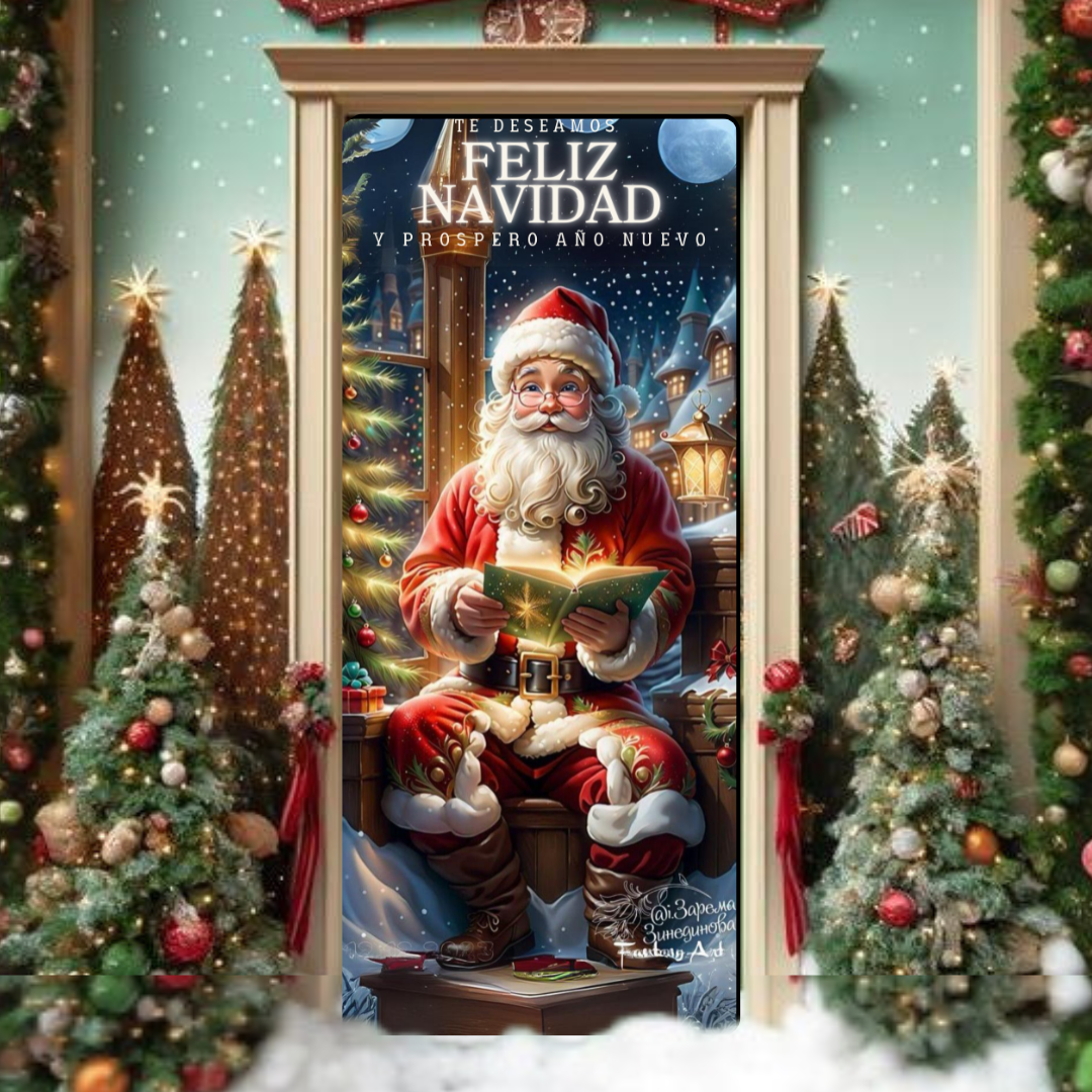 Funda forro puerta navidad PAPA SENTADO