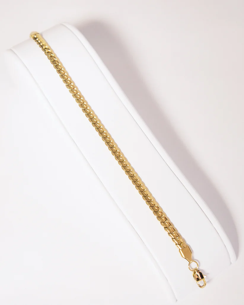 Pulsera Flat Curve Dorada + CAJREG