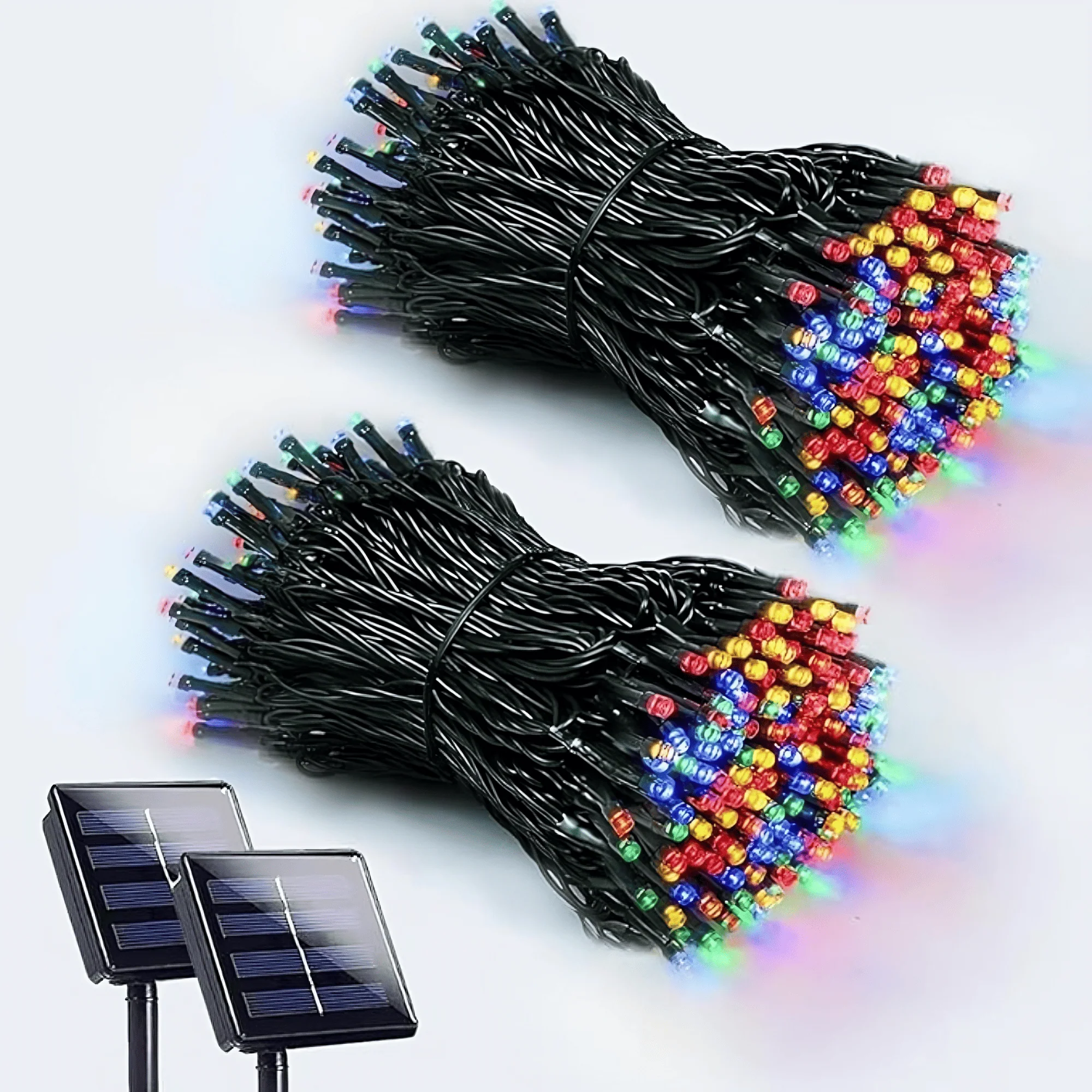 Luces Navidad Con Panel Solar y Control