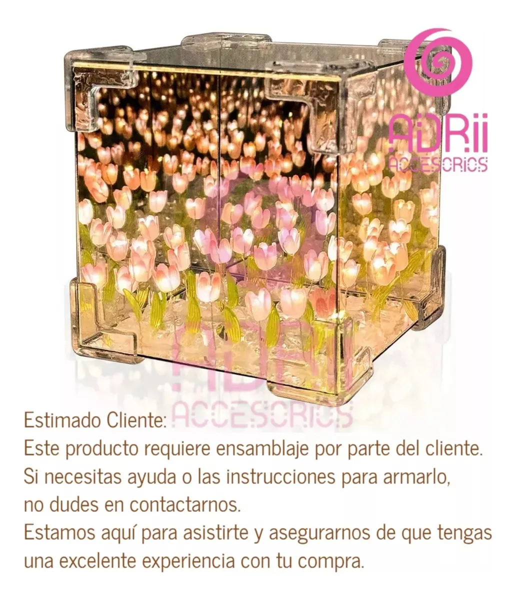 Miniatura 3 de Lampara Tulipanes Infinitos Cubo Espejo