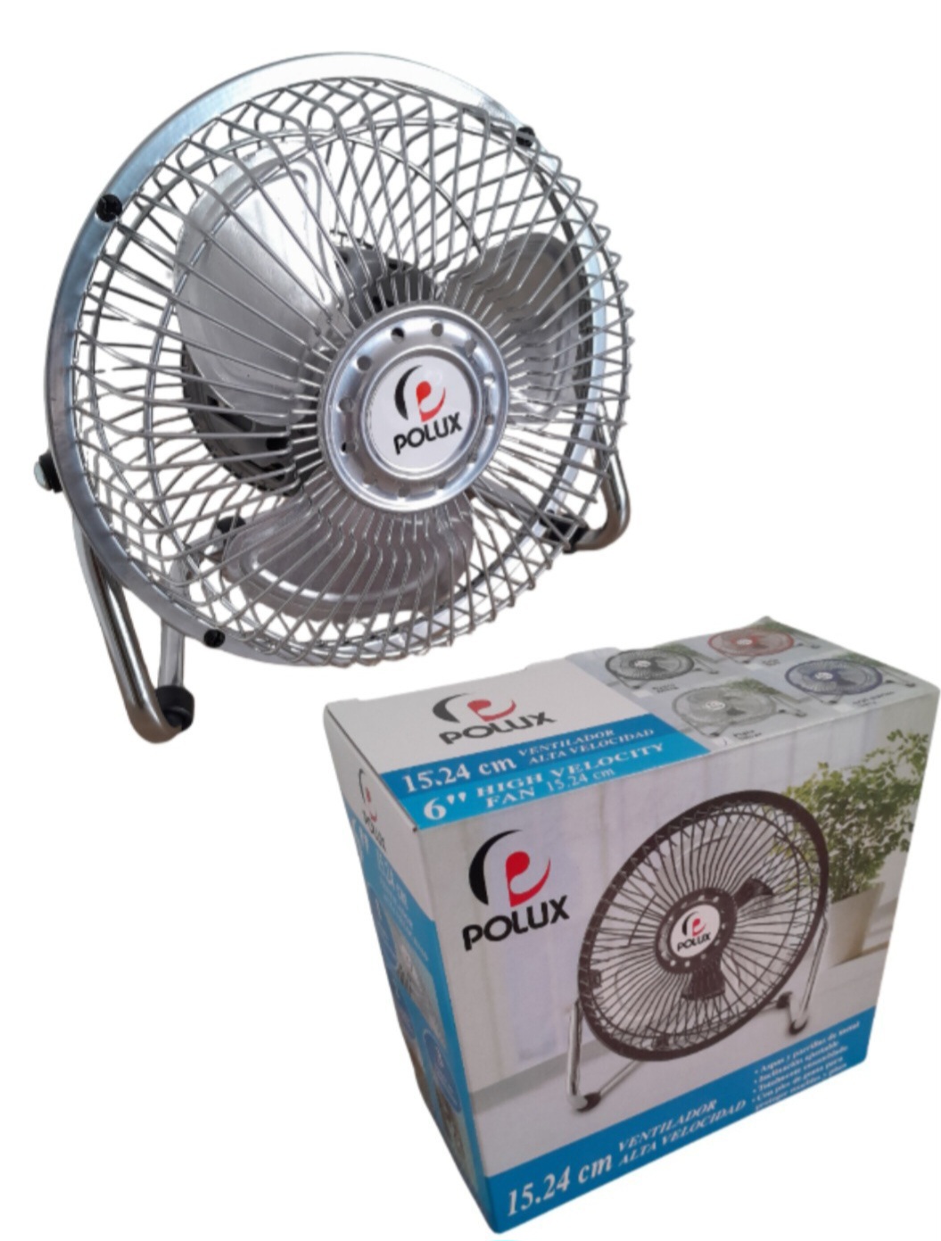 VENTILADOR POLUX 6 PULGADAS PEQ PLATEADO