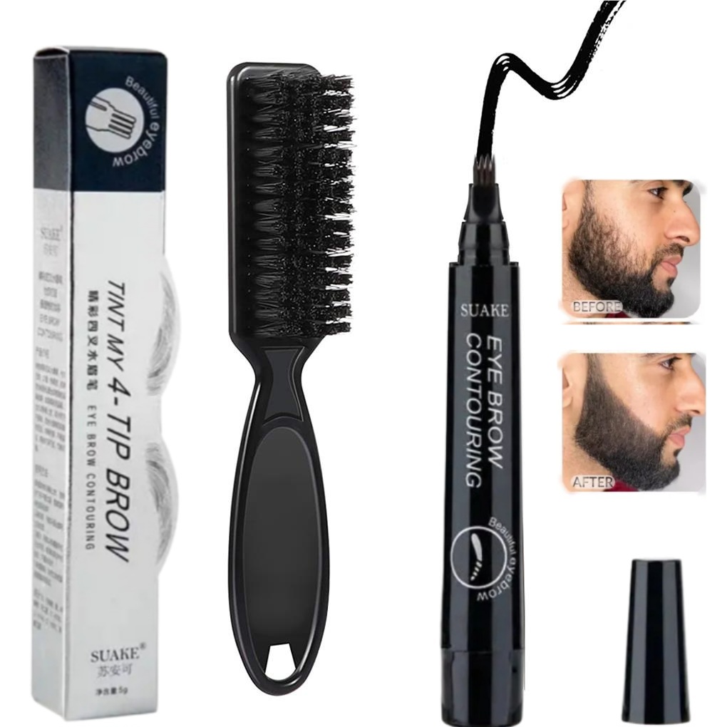 LAPIZ BARBA Y CEJAS+CEPILLO NEGRO X 1