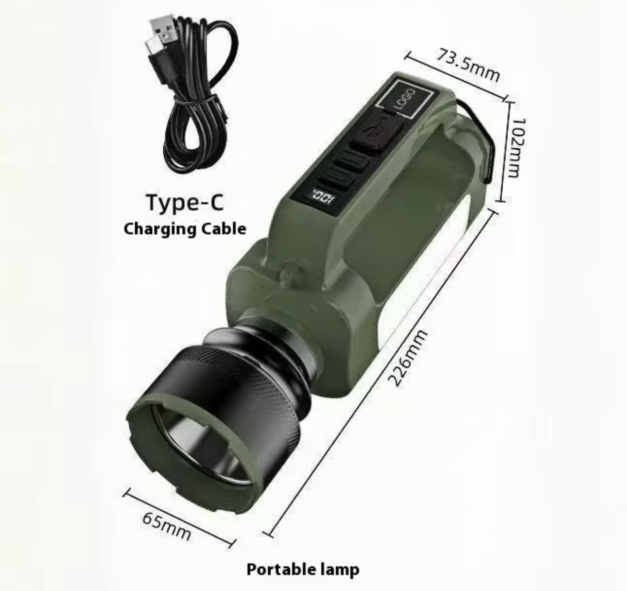 Linterna solar flash luz roja
