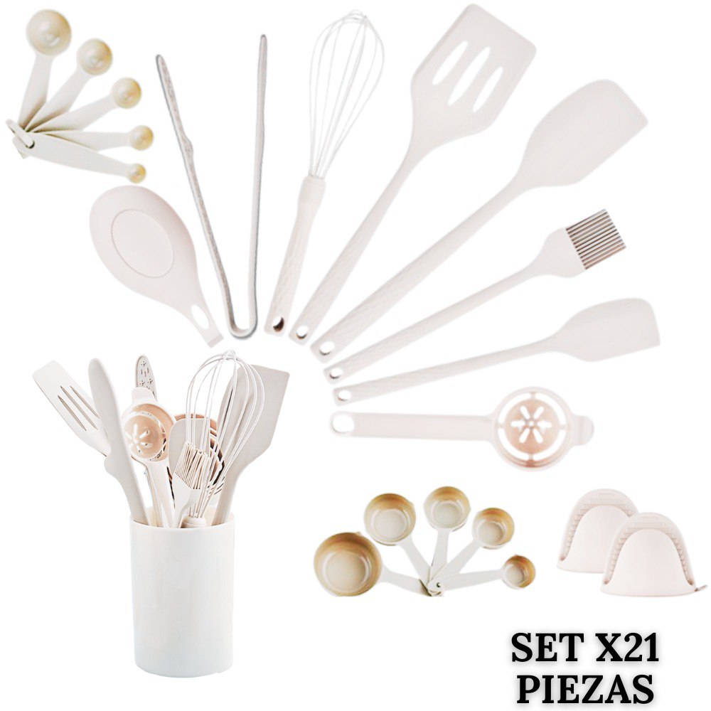 Set De Utensilios Para Cocina X21 Blanco
