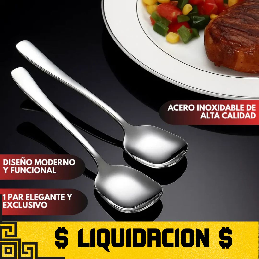 Cuchara de Acero Cuadrada x2