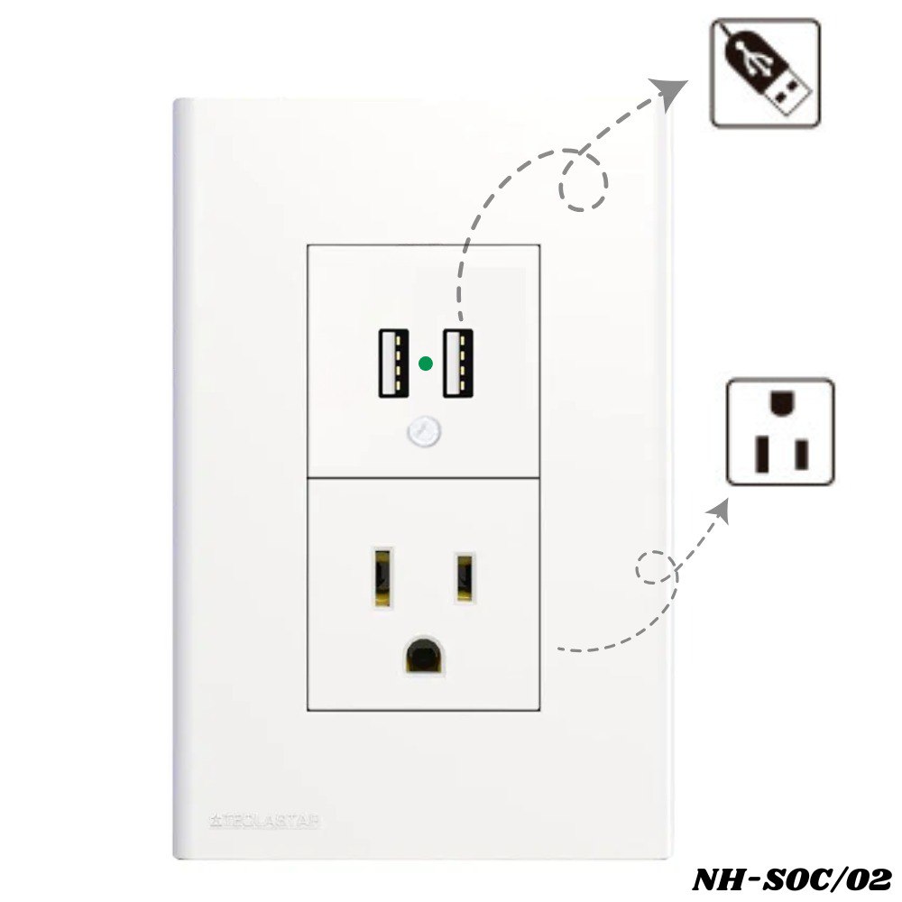 Adaptador Enchufe Tomacorriente USB