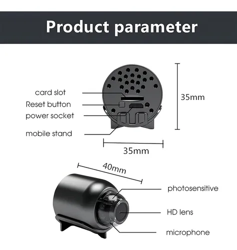 Mini Cámara De Seguridad Portátil Full H