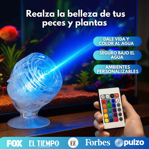 Foco LED RGB sumergible para acuario