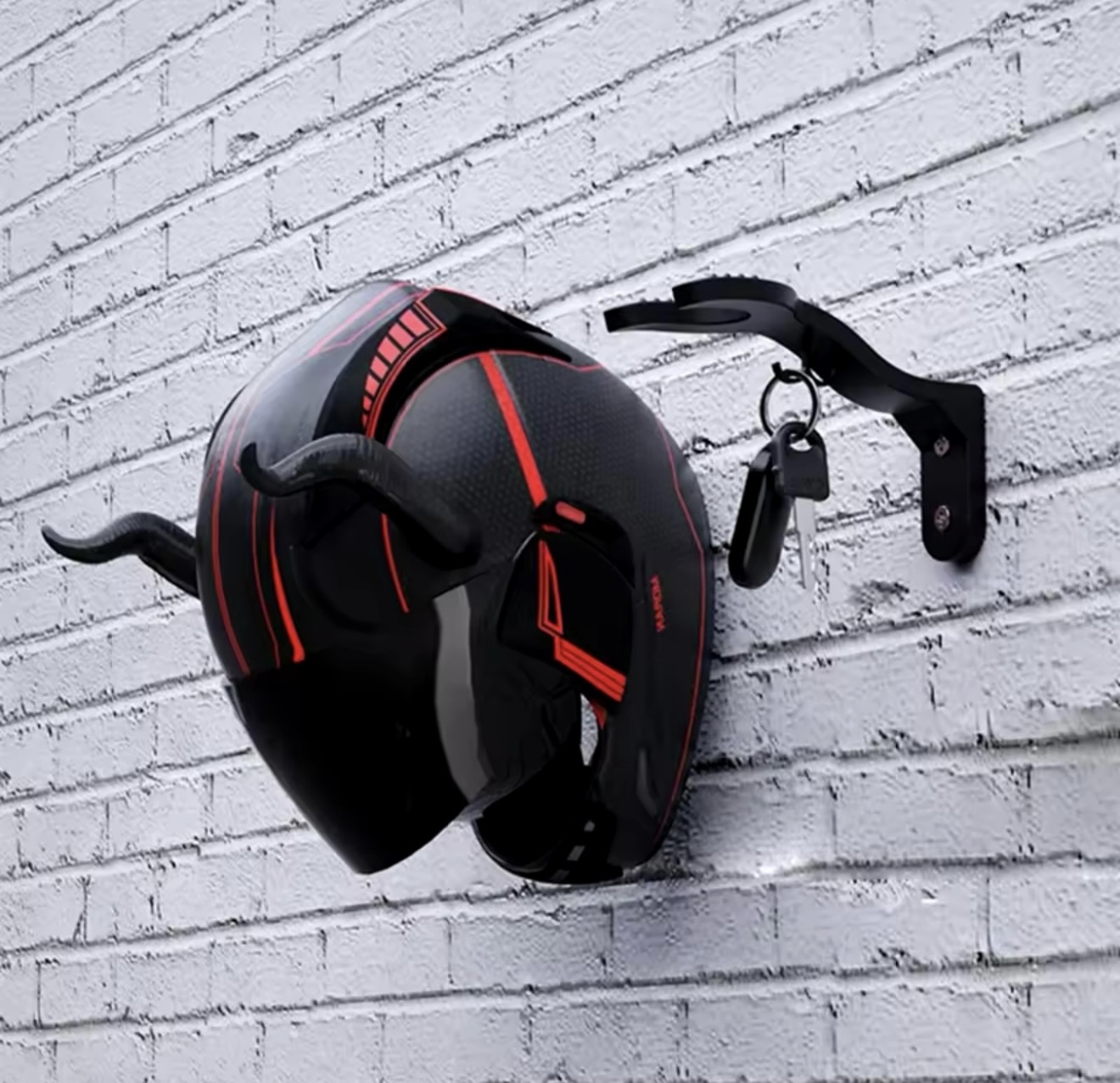 SOPORTE PARED PARA CASCO MOTO Y LLAVES