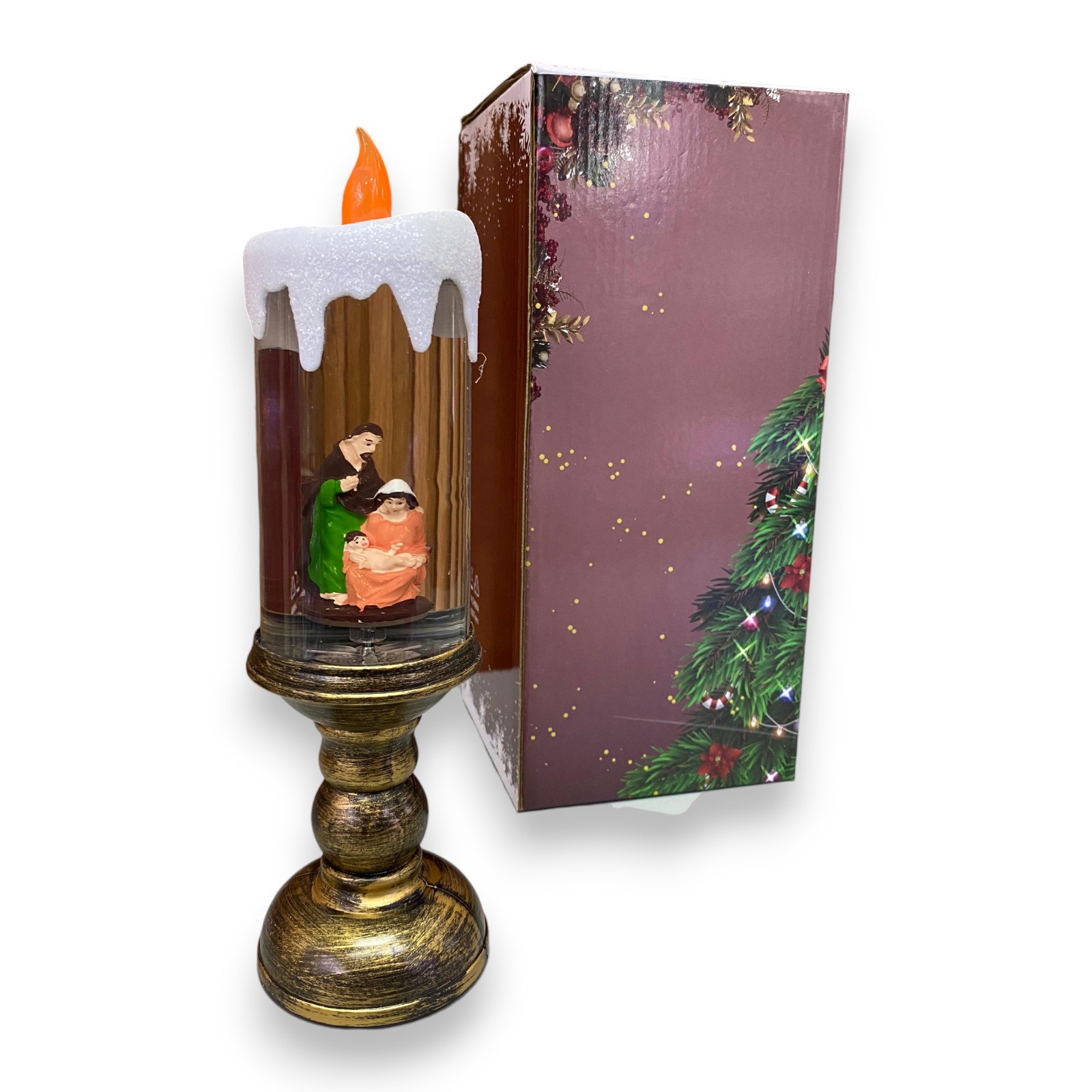 Lampara Con Diseño De Vela Navideña