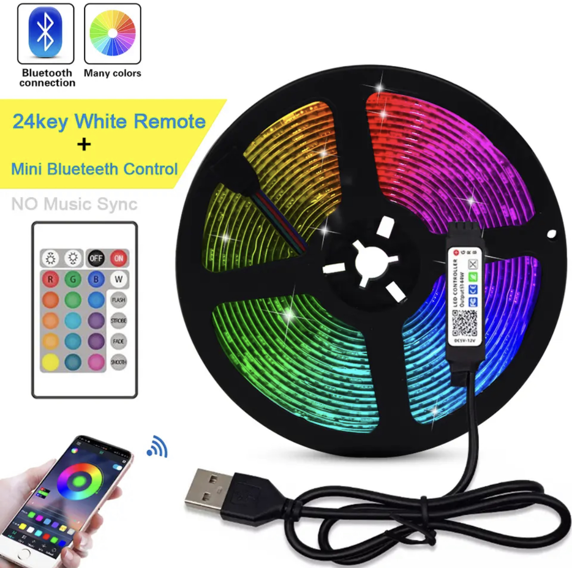 Miniatura 3 de CINTA LED RGB CONTROL APP BLUETOOTH 5 MT