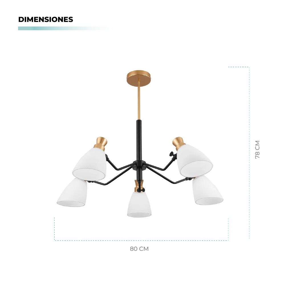 Miniatura 4 de Lámpara Colgante Spider 5 Luces E14