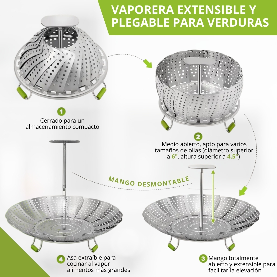 Miniatura 7 de CESTA DE VAPOR EXPANDIBLE DE ACERO