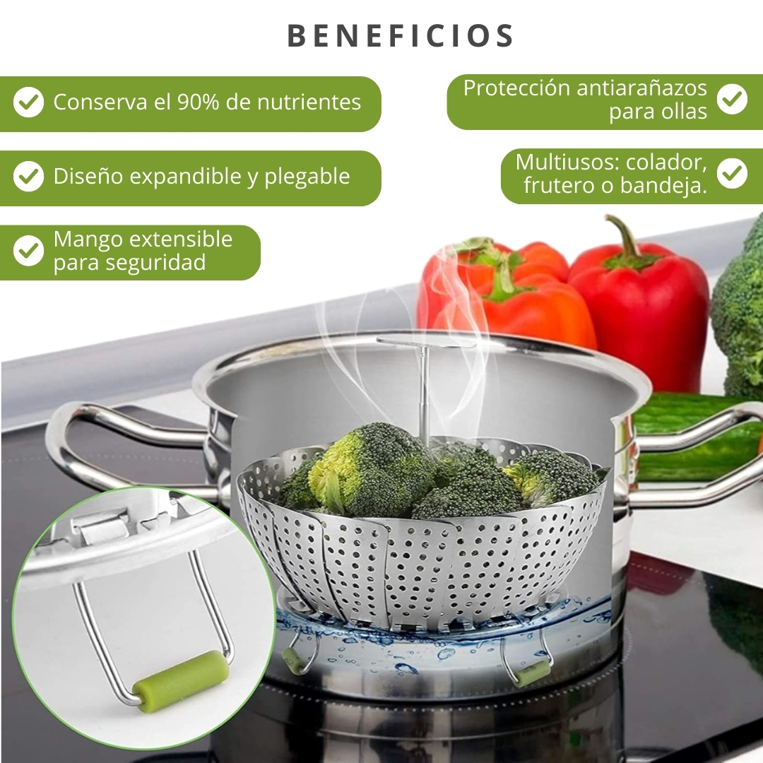 Miniatura 2 de CESTA DE VAPOR EXPANDIBLE DE ACERO