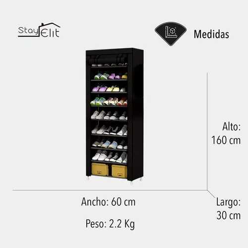 Zapatero de tela 9 Niveles GRIS