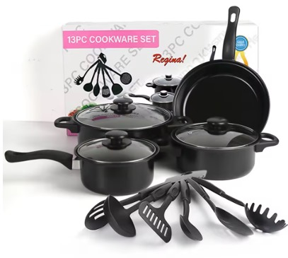 Juego de ollas 13 piezas NEGRO