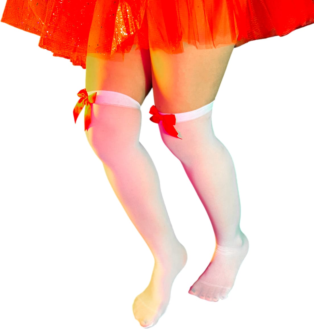 Miniatura 4 de Medias Largas Blancas con Moño WW1012-5