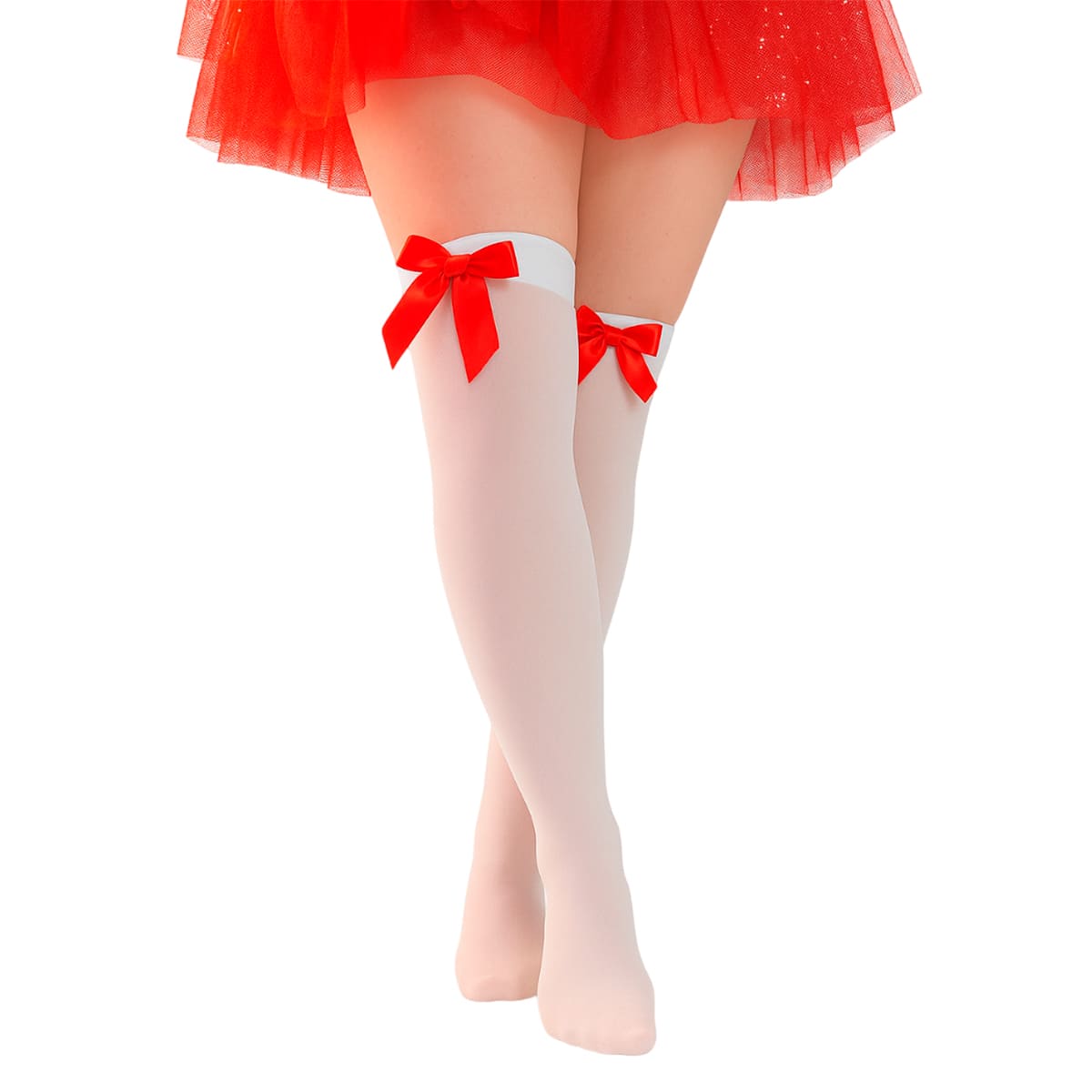 Miniatura 5 de Medias Largas Blancas con Moño WW1012-5
