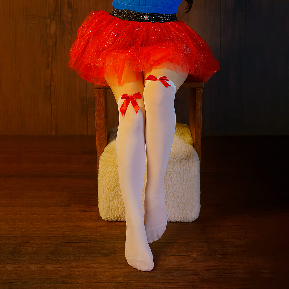 Miniatura 3 de Medias Largas Blancas con Moño WW1012-5