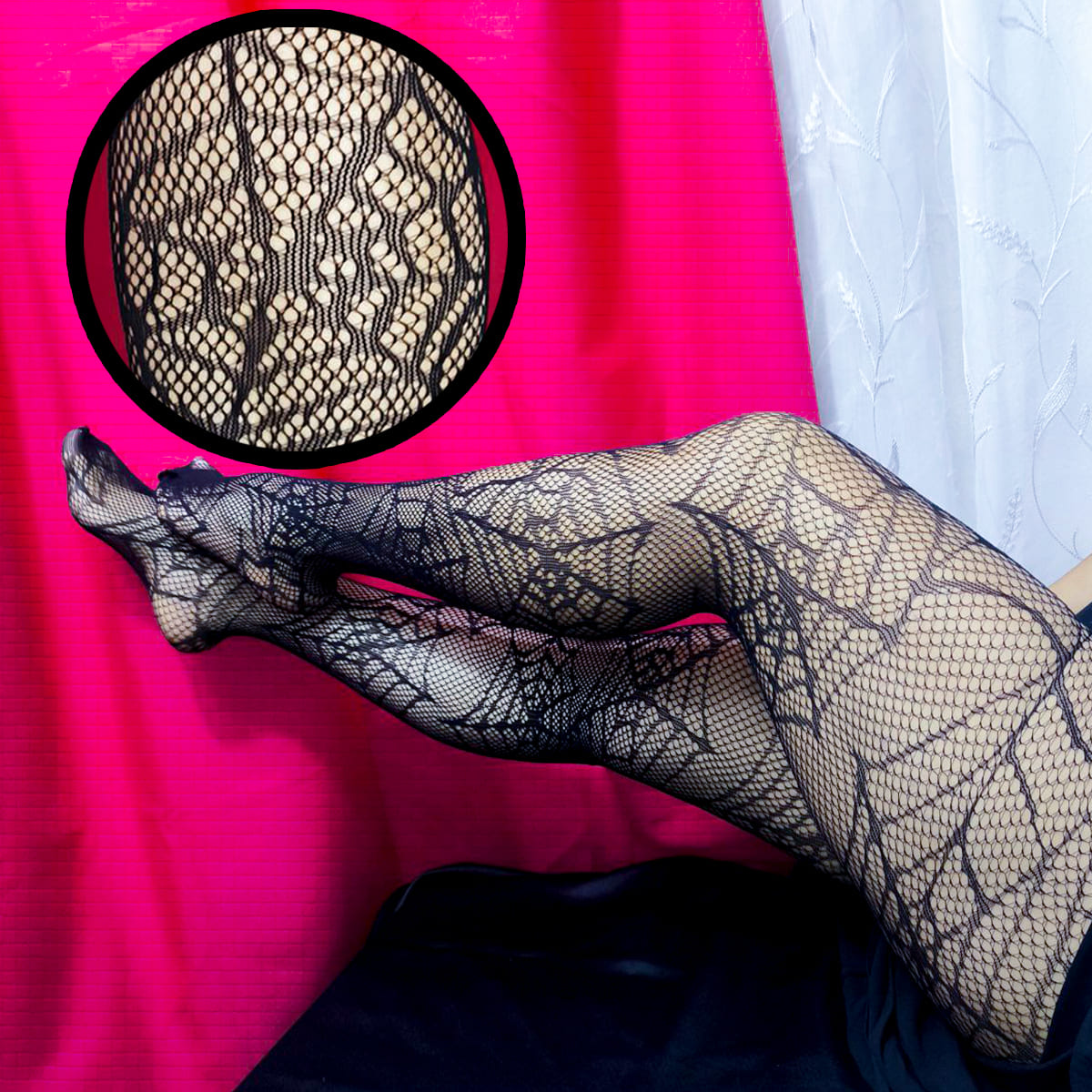 Miniatura 2 de Panty Medias Negras Telaraña WW1012-7