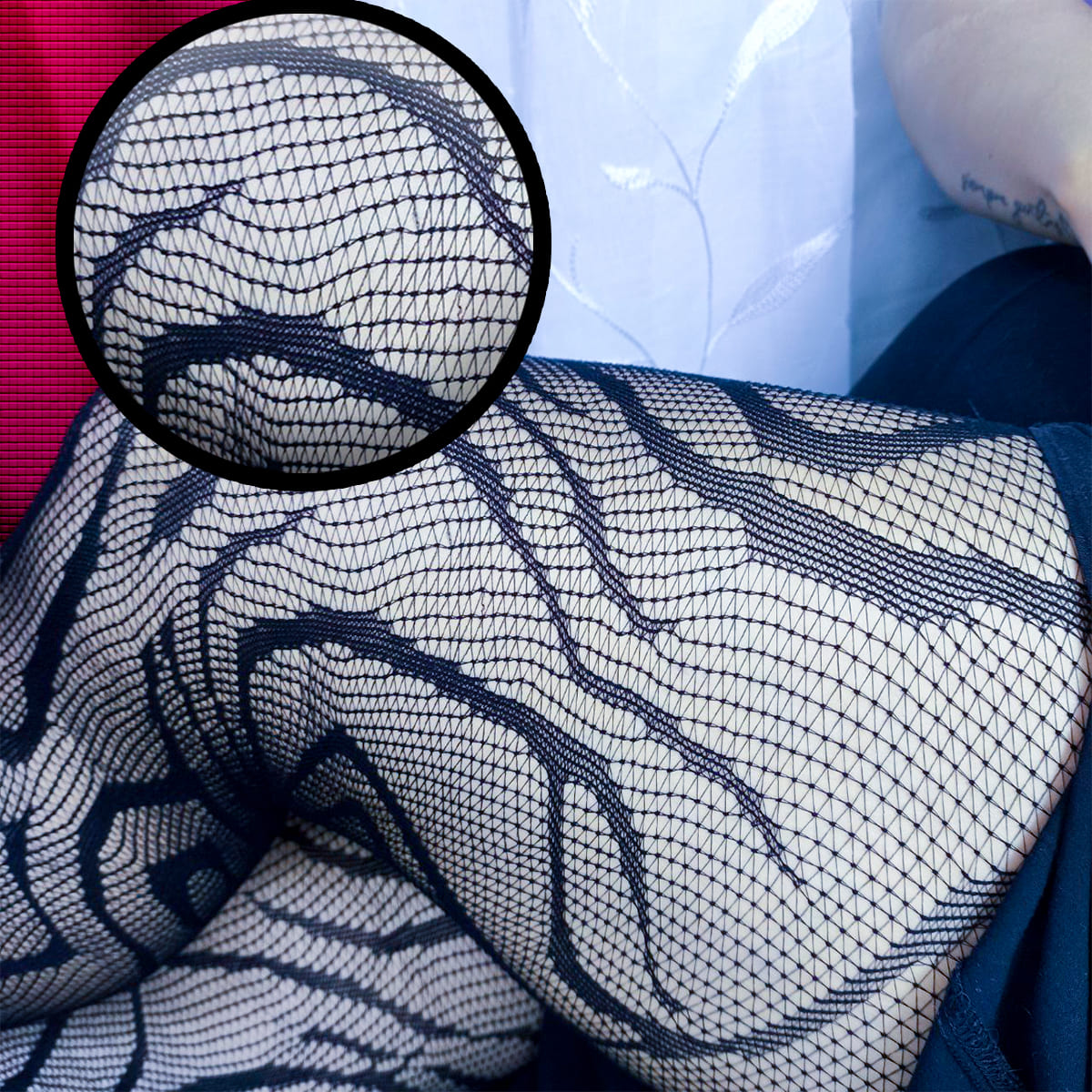 Miniatura 2 de Panty Medias Negras Abstracto WW1012-4