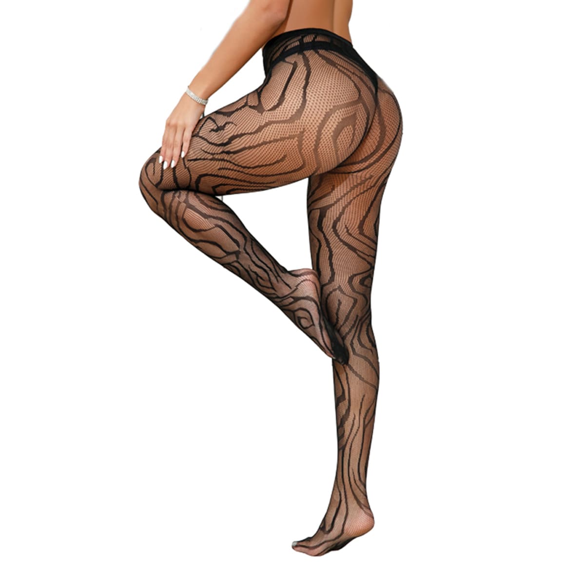 Miniatura 6 de Panty Medias Negras Abstracto WW1012-4