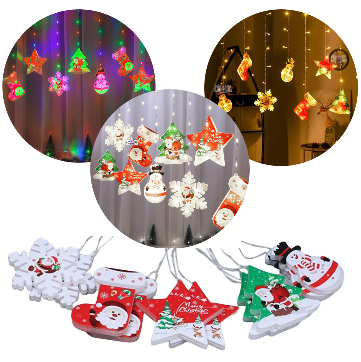 Luces Figuras Navideñas En pasta USB