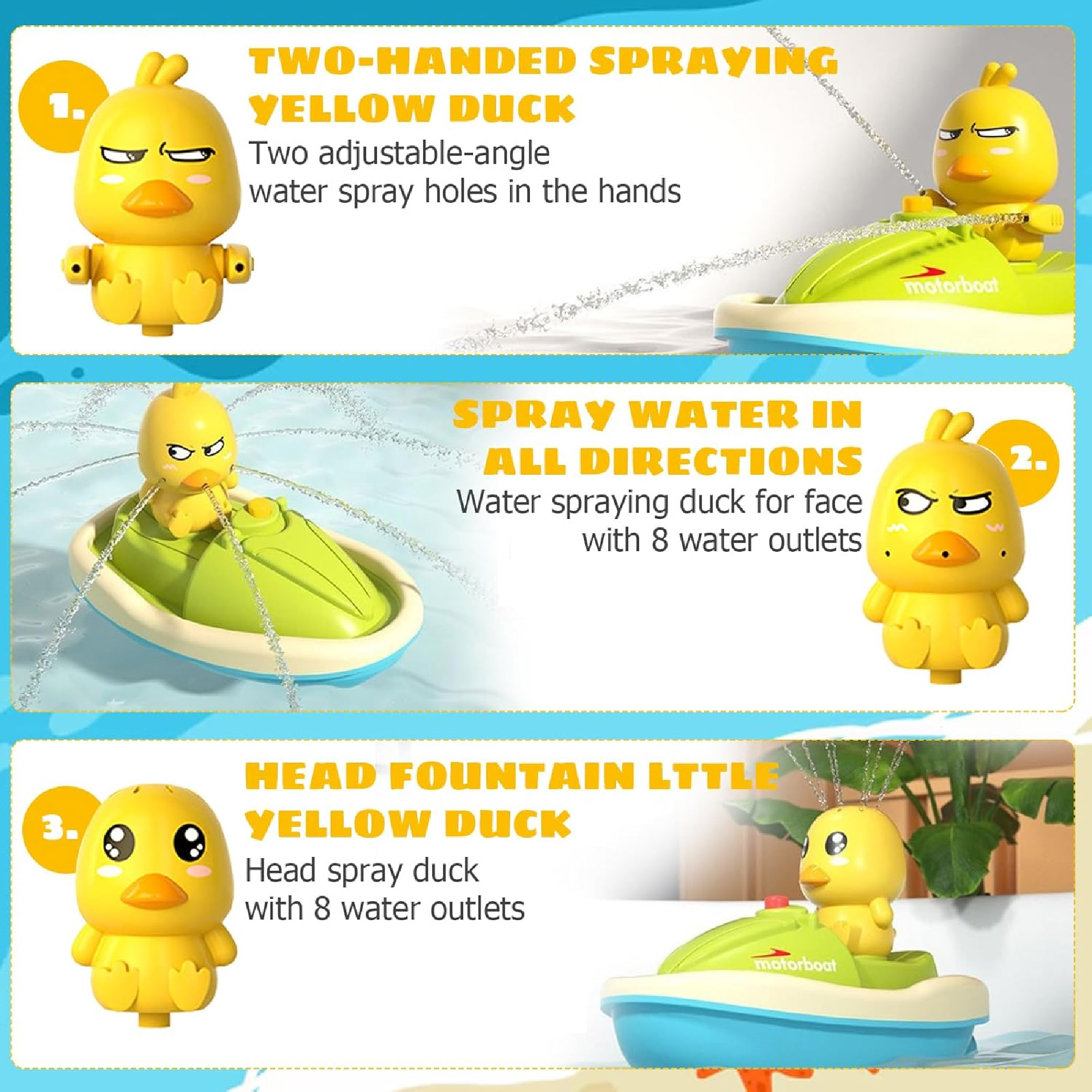 Miniatura 3 de Juguete De Baño Patitos Ducha Para Bebes