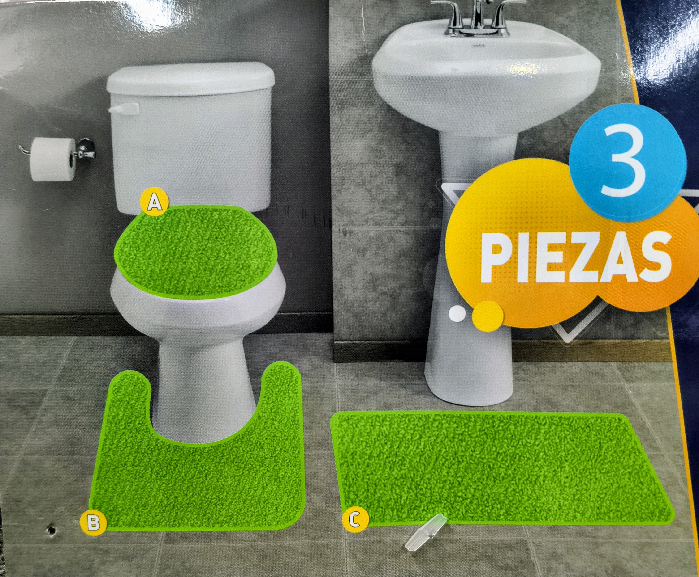 Juego de baño 3 piezas COLORES