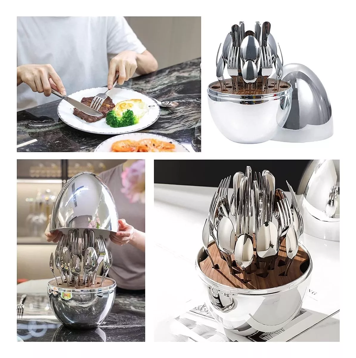 CUBIERTOS DE FORMA DE HUEVOS