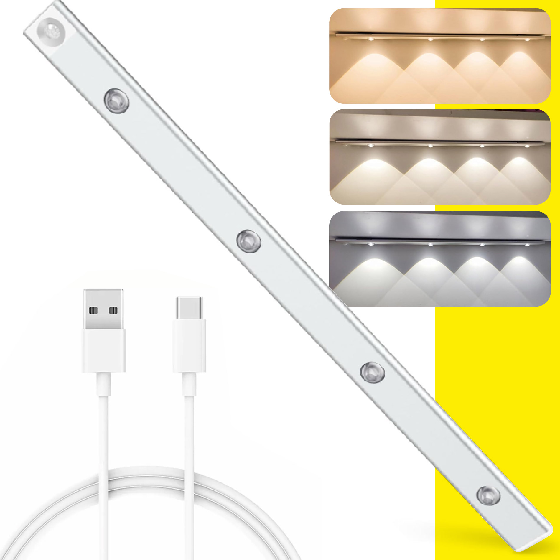 Miniatura 9 de Lampara Barra 4 Luces LEDs 60cm Sensor