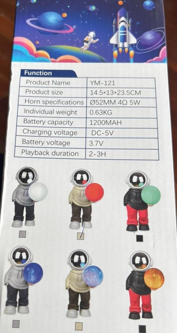 Miniatura 3 de Parlante Astronauta Portátil Bluetooth