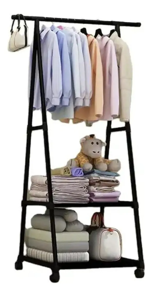 Miniatura 2 de perchero triangular con ruedas.